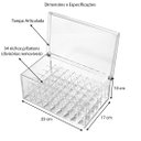 Ver imagem 4 de Caixa Porta Batons em Acrílico com Tampa e 54 nichos Centauri Acrílicos BT-54