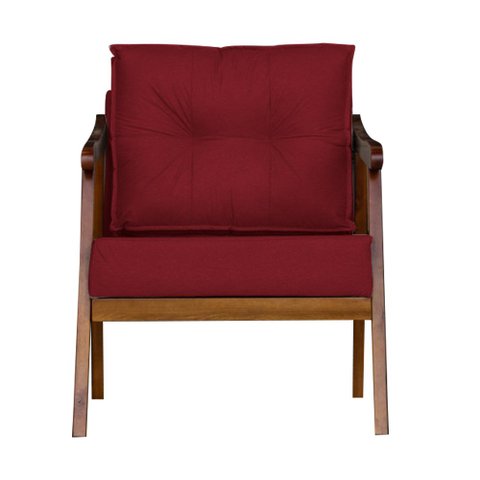 Poltrona Cadeira Vitoria Base Reforçada - Veludo Vermelho