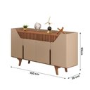 Ver imagem 2 de Aparador Buffet Tâmisa Moderno 4 Portas MDF MDP 160cm Fendi Bechara Móveis