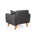 Ver imagem 6 de Poltrona Dallas com Puff em Linho Pes em Madeira: Grafite