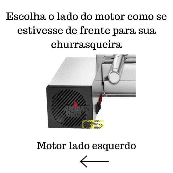 Churrasqueira Elétrica Giratória Inox 13 Espetos Modelo Especial 3A/1M Mot Esquerdo - 7