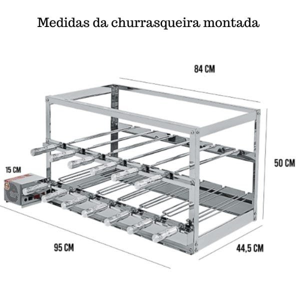 Churrasqueira Elétrica Giratória Inox 13 Espetos Modelo Especial 3A/1M Mot Esquerdo - 2