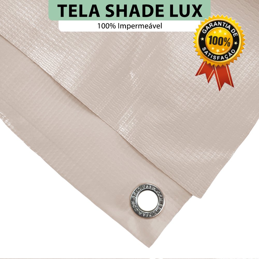Tela Lona Areia 2.5x1.5 Metros Sombreamento Impermeável Shade Lux + Kit - 4