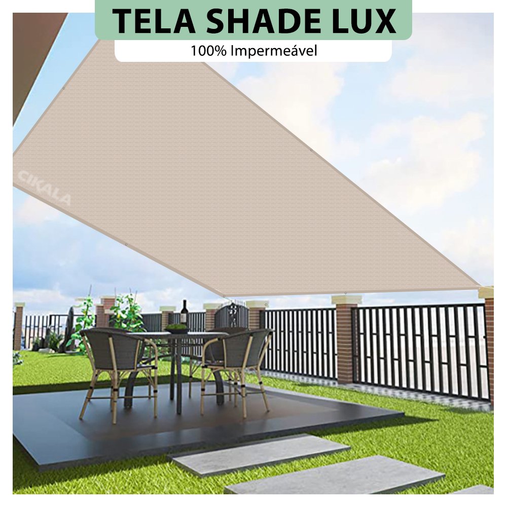 Tela Lona Areia 2.5x1.5 Metros Sombreamento Impermeável Shade Lux + Kit - 3