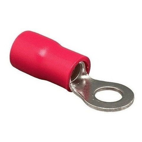 Kit 100un Terminal Olhal Anel 10mm Vermelho M5 Pré Isolado
