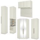 Ver imagem 3 de Quarto Modulado Casal Seletto 6 Peças Closet Areia com Espelho - Móveis Henn