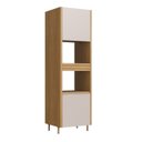Ver imagem 3 de Torre Quente com Canto Arredondado 2 Portas 1 Gaveta Ripada Fecho Click 2 Nichos 2 Prateleiras 68cm