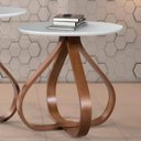 Ver imagem 3 de Conjunto Mesa de Canto Lateral Cebola - Cor Castanho/offwhite