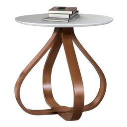 Conjunto Mesa de Canto Lateral Cebola - Cor Castanho/Offwhite - 4