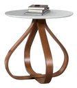 Ver imagem 4 de Conjunto Mesa de Canto Lateral Cebola - Cor Castanho/offwhite