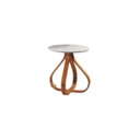 Ver imagem 2 de Mesa de Canto Lateral - gtd nexxus - Cor Mogno/Offwhite com vidro