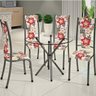 Conjunto de Mesa Redonda Tampo de Vidro 4 Cadeiras Dubai - 1