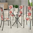 Ver imagem 1 de Conjunto de Mesa Redonda Tampo de Vidro 4 Cadeiras Dubai