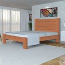 Ver imagem 2 de Cama Queen Size Casal Malbec Madeira Maciça Angelim Pedra/tauari Mel