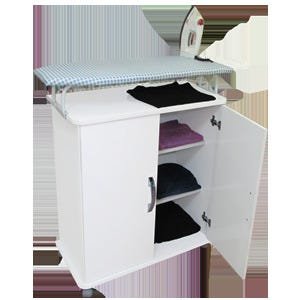 Balcão Armário com Tábua de Passar Roupa Embutida Branco 2 Portas