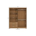 Ver imagem 3 de Guarda-Roupas Solteiro Kappesberg 3 Portas e 2 Gavetas C533 Canela