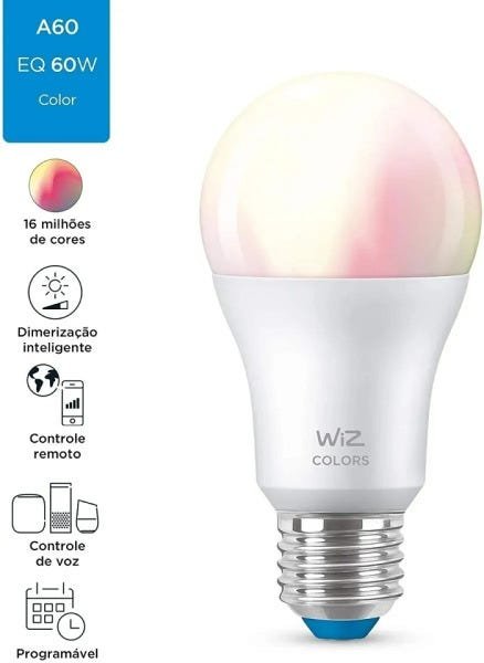 Lâmpada LED Smart Bulbo Inteligente Wifi Rgb 800lm 110v Wiz - 4