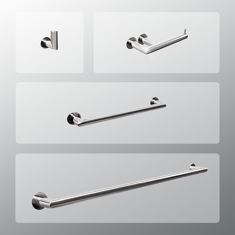 Kit Acessórios Para Banheiros 4 Peças Inox - Kromus Kitme4