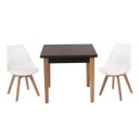 Ver imagem 1 de Conjunto Mesa de Jantar Juliette Preta 80cm com 2 Cadeiras Leda - Branca