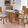 Conjunto Sala Jantar 4 Lugares Mesa 110cm Cadeiras em Linho - 1