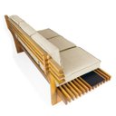 Ver imagem 5 de Sofá 3 Lugares Madeira Nobre Maciça Xangai Sala Moderna Bege