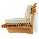 Ver imagem 4 de Sofá 3 Lugares Madeira Nobre Maciça Xangai Sala Moderna Bege