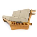 Ver imagem 1 de Sofá 3 Lugares Madeira Nobre Maciça Xangai Sala Moderna Bege