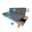 Ver imagem 6 de Sofá 3 Lugares Madeira Nobre Maciça Xangai Sala Moderna Bege