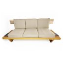 Ver mais imagens de Sofá 3 Lugares Madeira Nobre Maciça Xangai Sala Moderna Bege