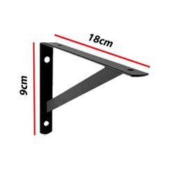 Kit 12 Peças Suporte Mão Francesa P/ Prateleira de 20cm- Preta - 2