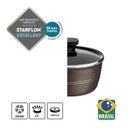 Ver imagem 2 de Panelas Antiaderente Tramontina Pequena Avulsa 16cm 1,3 Litros Sicília Avelã: Cinza