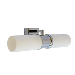 Aplique Mirror Duplo Em Metal Cromado, Vidro Opalina Branco - 4