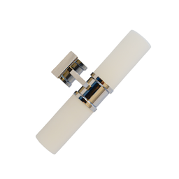 Aplique Mirror Duplo Em Metal Cromado, Vidro Opalina Branco - 5