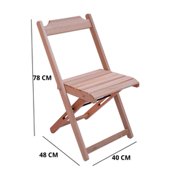 Conjunto Dobrável de Mesa 70x70 com 1 Mesa e 4 Cadeiras em Madeira Eucalipto sem Pintura Marcenaria - 5