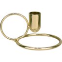 Ver imagem 1 de Castiçal Decorativo de Metal Dourado 6x12x12cm Porta Vela Mesa Jantar Decoração