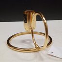 Ver imagem 4 de Castiçal Decorativo de Metal Dourado 6x12x12cm Porta Vela Mesa Jantar Decoração