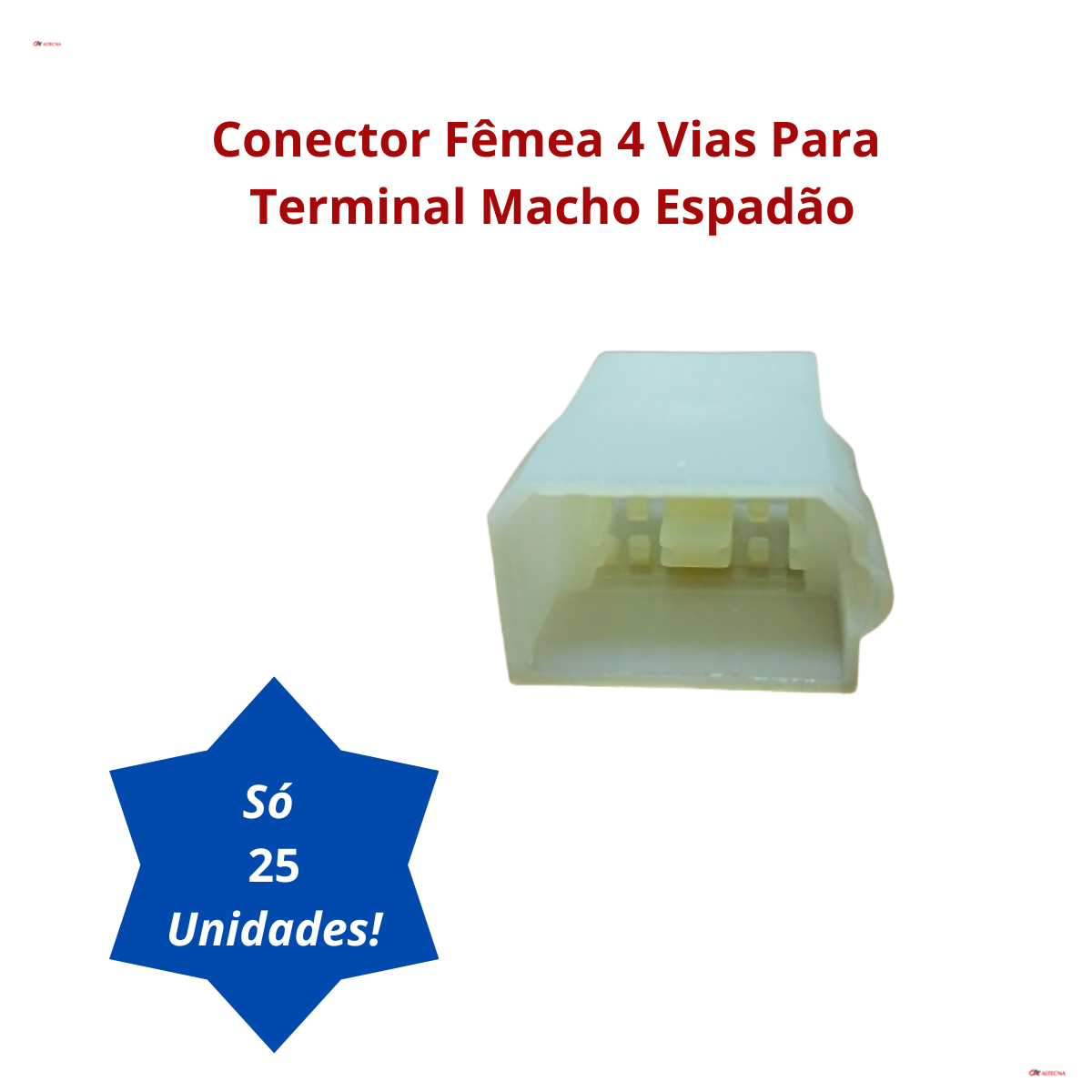 Conector Capa Isolante 4vias Para Terminal Macho 6,3 25 Pçs - 5