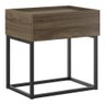 Mesa de Cabeceira Design Industrial Metal e Madeira Carraro Móveis - Marrom - Legno - 3