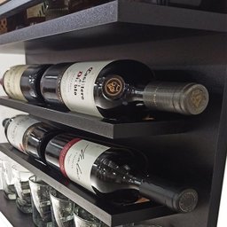 Barzinho de Parede com Adega de Vinho - Bar Doce Bar cor Preto - 5