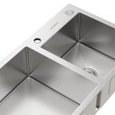 Ver imagem 4 de Kit Cuba Dupla Nápoles Aço Inox 304 Calha Oragnizadora Aço Inox e Torneira Roma Aço Inox Goldenx