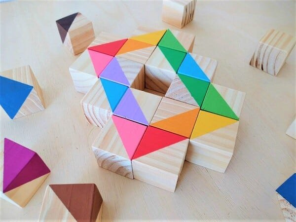 Segundo Saco de Cores Montessori (similar), com 24 Cubos Coloridos, da Cute Cubes - Cód. CC303 - 6