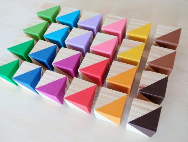Segundo Saco de Cores Montessori (similar), com 24 Cubos Coloridos, da Cute Cubes - Cód. CC303 - 2