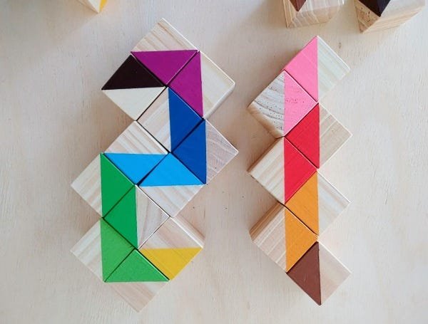 Segundo Saco de Cores Montessori (similar), com 24 Cubos Coloridos, da Cute Cubes - Cód. CC303 - 8