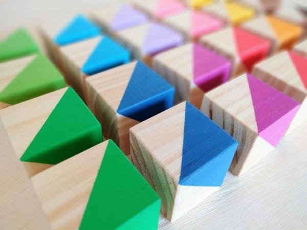 Segundo Saco de Cores Montessori (similar), com 24 Cubos Coloridos, da Cute Cubes - Cód. CC303 - 9