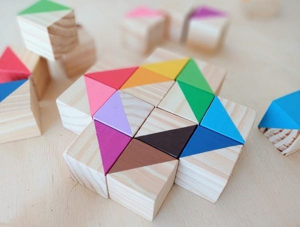 Segundo Saco de Cores Montessori (similar), com 24 Cubos Coloridos, da Cute Cubes - Cód. CC303 - 7