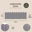 Ver imagem 2 de Cabeceira King Kit 10 Placas Modelo Nuvem - Courino Cinza