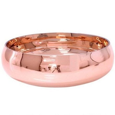 Vaso Vidro Bacia Redondo Rosé 25x10cm 9765