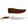 Faca de Churrasco Artesanal Folha Full Tang 9" Aço Inox 420c Cabo Chifre de Cervo Bainha de Couro - 3