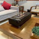 Ver imagem 2 de Lareira Ecológica no Dormente com Rodinhas e Queimador em Inox - 1m x 22 cm - Cabulco