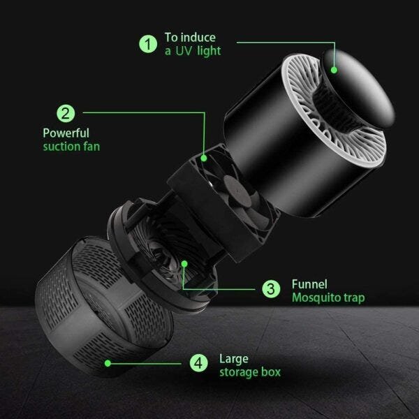 Mosquiteiro Repelente Armadilha Mata Mosquito LED UV Zika Dengue Eletrico 365 -PT - 9